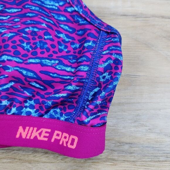 🔹️Nike Fuchsia Animal Print Racerback Sports Bra Youth XLarge - Picture 9 of 12